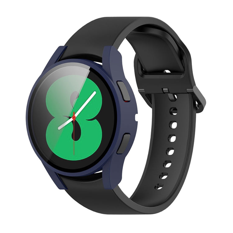 Super Godt Samsung Galaxy Watch 4 (44mm) Cover med Skærmbeskytter i Plastik og Hærdet Glas - Blå#serie_6