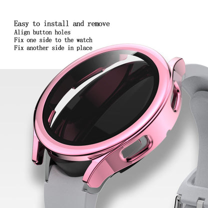 Super Pænt Samsung Galaxy Watch 4 (44mm) Cover med Skærmbeskytter i Plastik og Hærdet Glas - Pink#serie_2