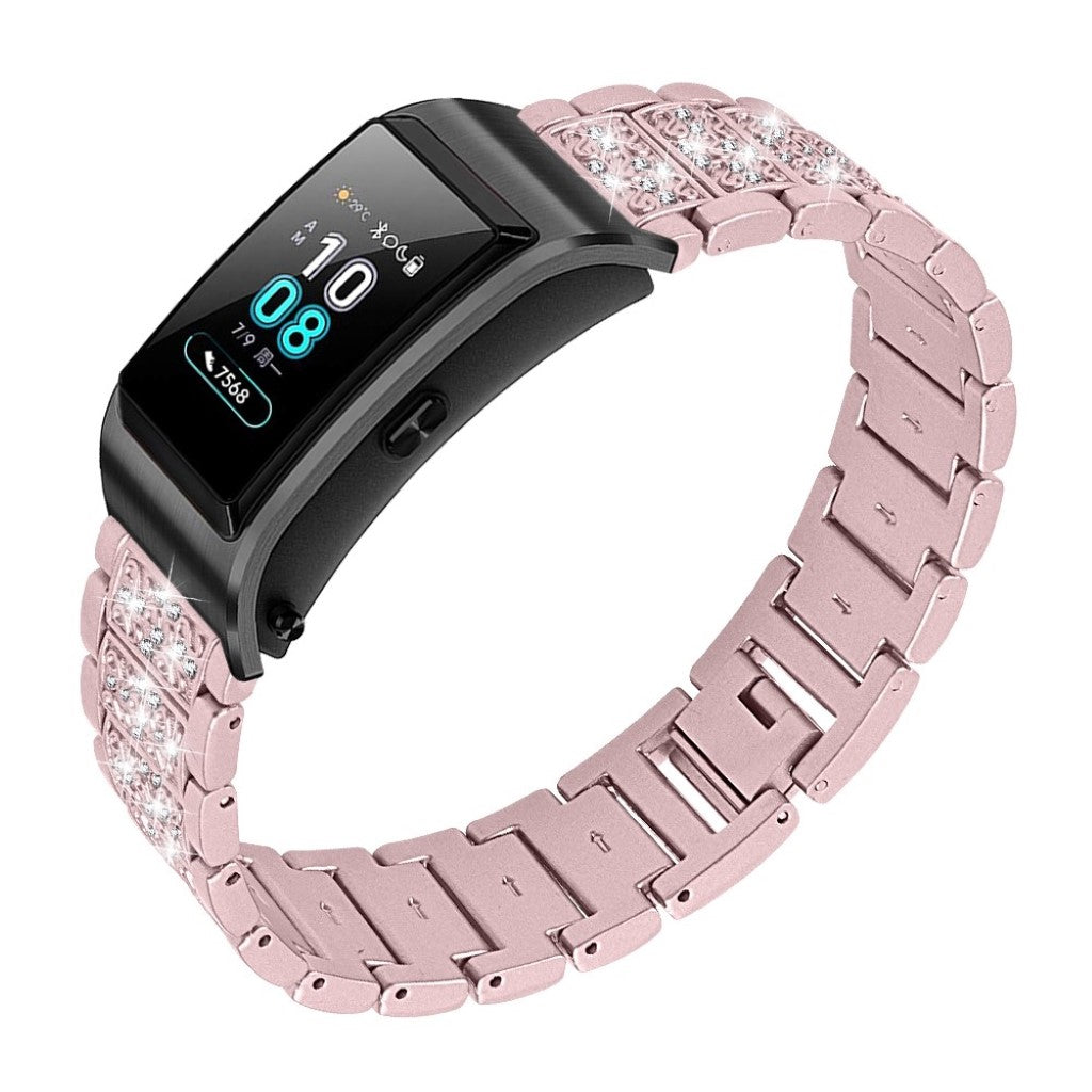 Vildt skøn Huawei TalkBand B5 Metal og Rhinsten Rem - Pink#serie_3