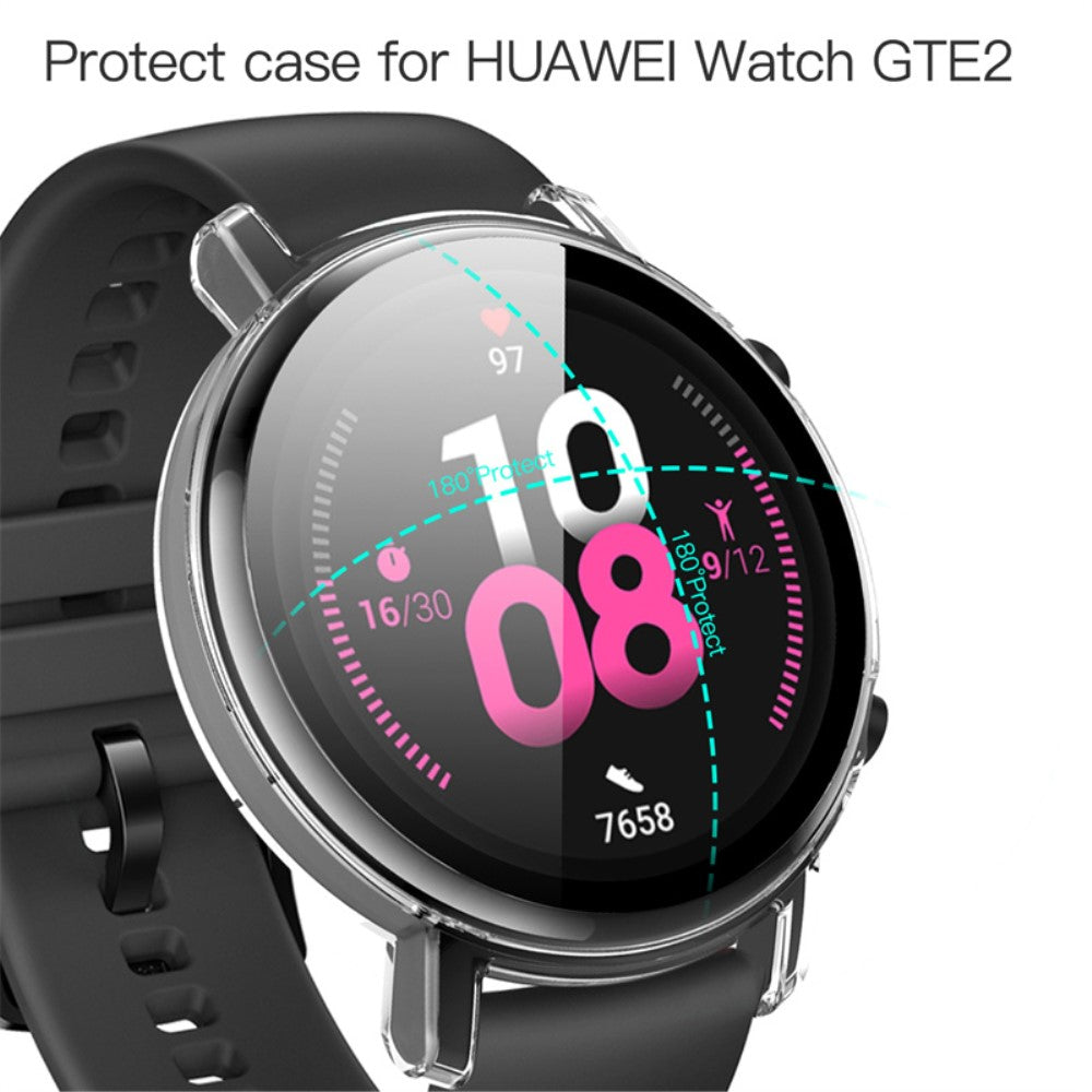 Vildt Godt Huawei Watch GT 2 42mm Cover med Skærmbeskytter i Plastik og Hærdet Glas - Gennemsigtig#serie_025