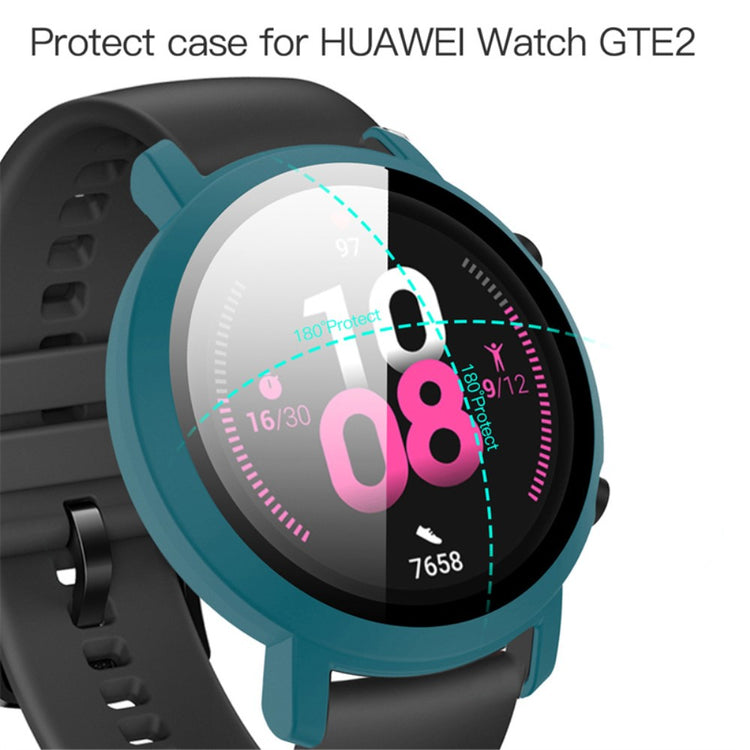 Meget Flot Huawei Watch GT 2 42mm Cover med Skærmbeskytter i Plastik og Hærdet Glas - Grøn#serie_4