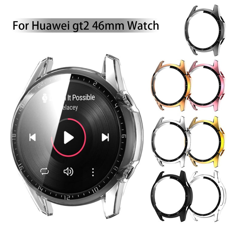 Super Pænt Huawei Watch GT 2 46mm Cover med Skærmbeskytter i Plastik og Hærdet Glas - Gennemsigtig#serie_6
