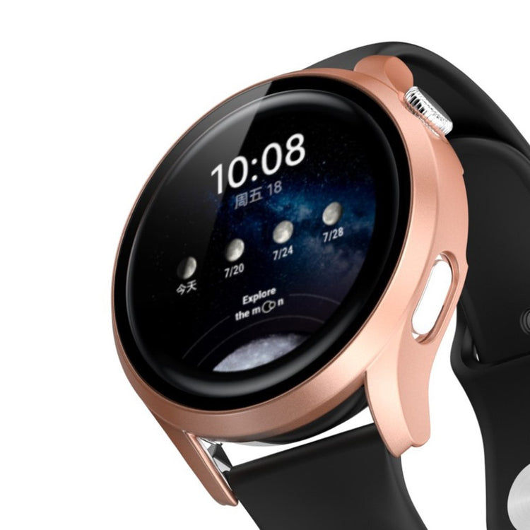 Vildt Fint Huawei Watch 3 Pro Cover med Skærmbeskytter i Plastik og Hærdet Glas - Pink#serie_1