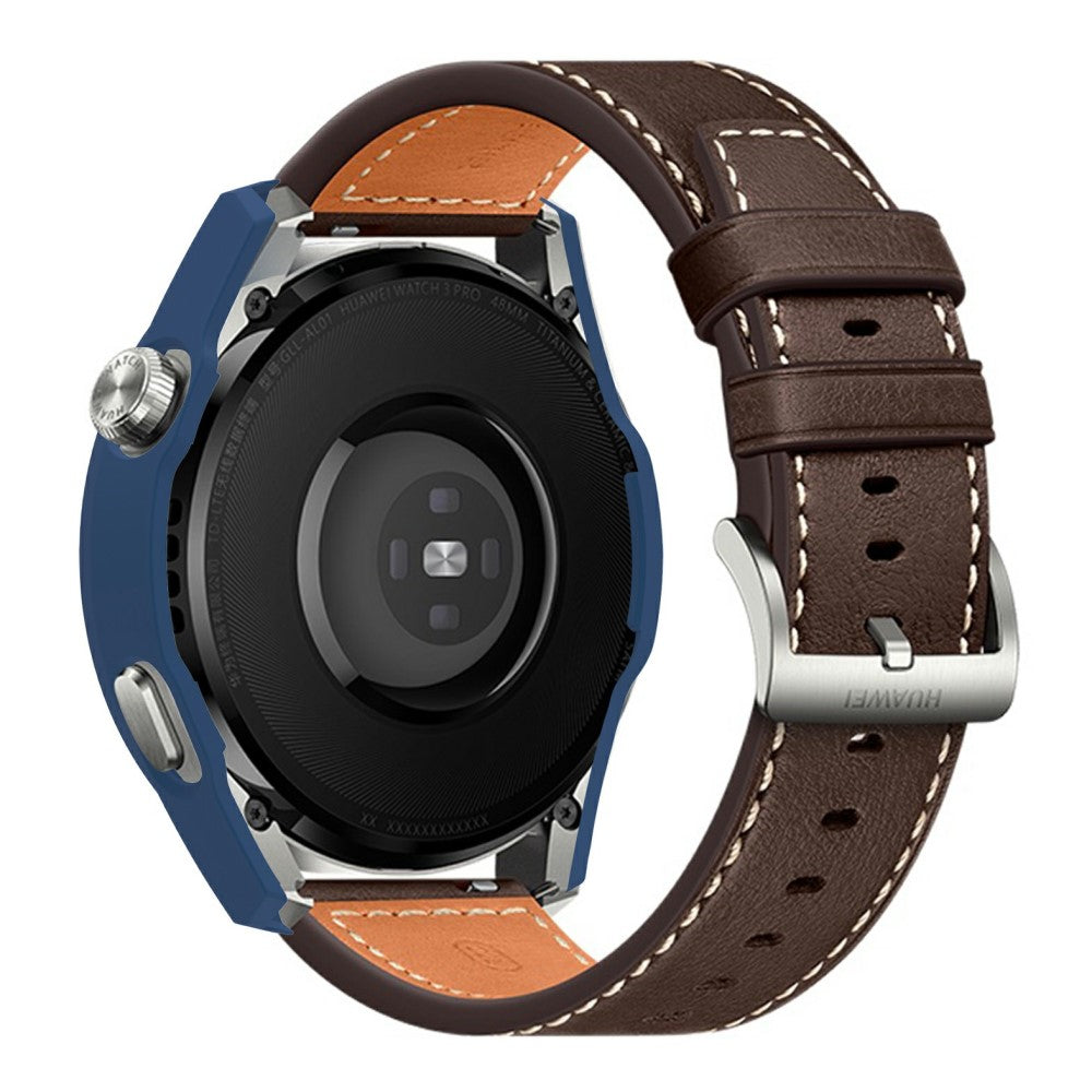 Meget Godt Huawei Watch 3 Pro Cover med Skærmbeskytter i Plastik og Hærdet Glas - Blå#serie_6