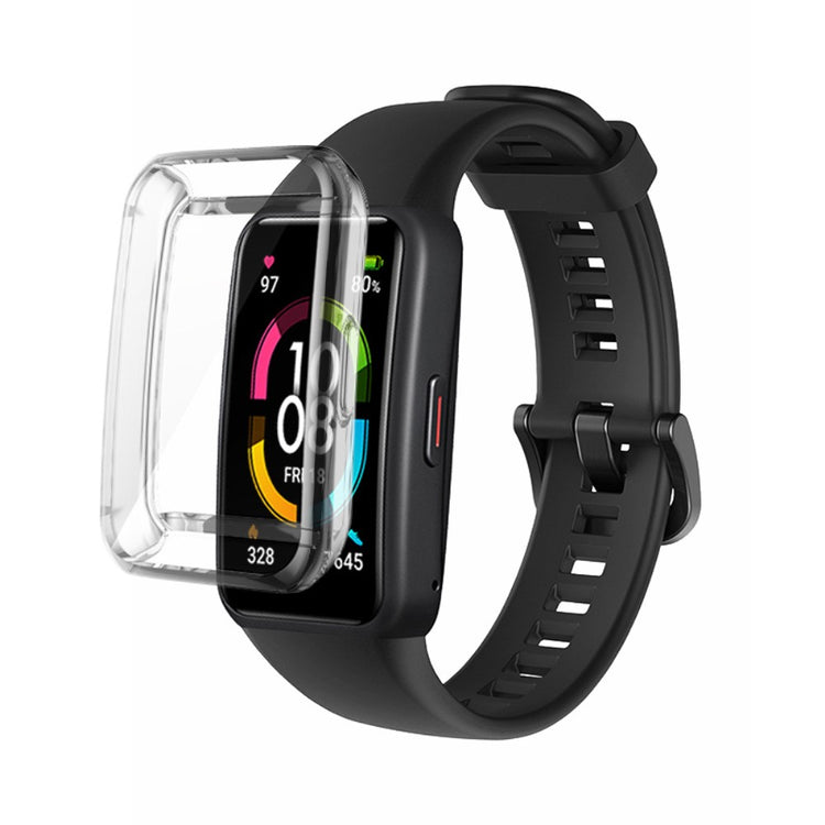 Super nydelig Huawei Band 6 Silikone Rem - Sort#serie_1