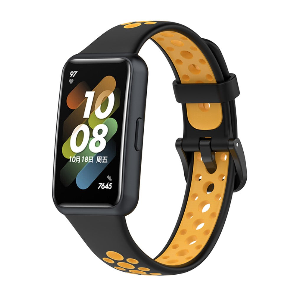 Vildt godt Huawei Band 7 Silikone Rem - Sort#serie_3