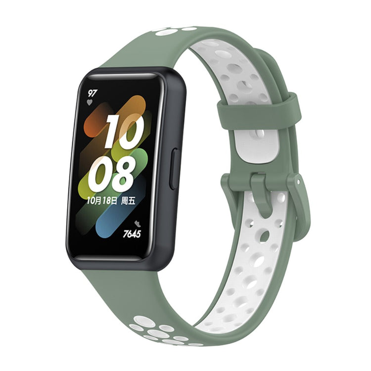 Vildt godt Huawei Band 7 Silikone Rem - Grøn#serie_8