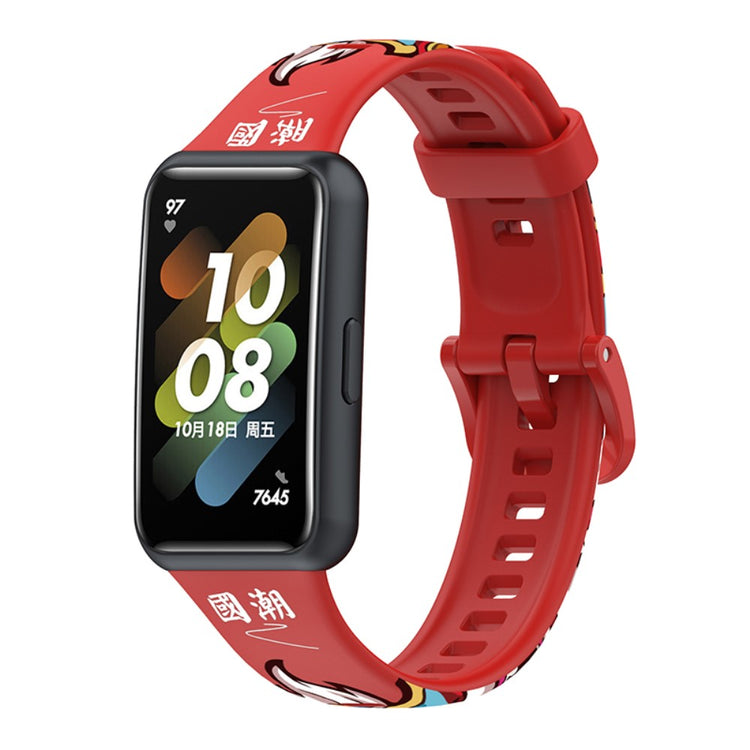 Flot Huawei Band 7 Silikone Rem - Rød#serie_2