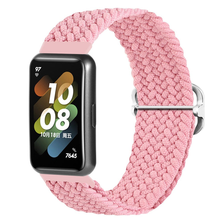 Rigtigt godt Huawei Band 7 Nylon Rem - Pink#serie_1