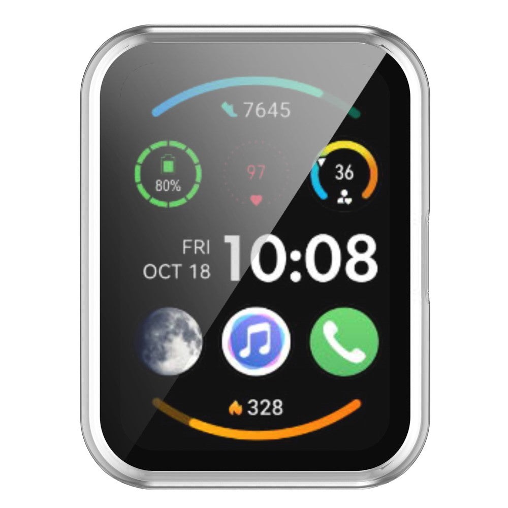 Super Fint Huawei Watch Fit 2 Cover med Skærmbeskytter i Plastik og Hærdet Glas - Gennemsigtig#serie_2