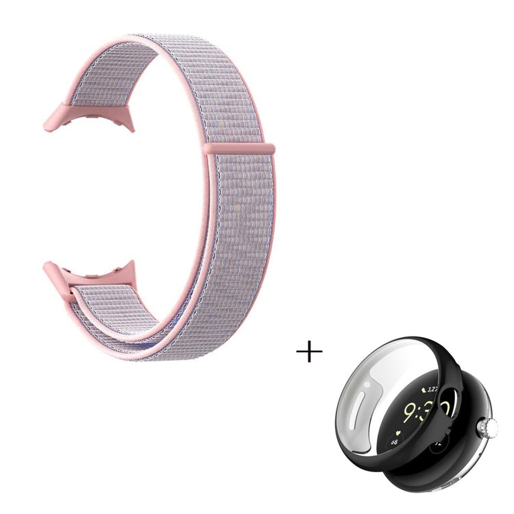Rigtigt rart Google Pixel Watch Plastik og Nylon Rem - Pink#serie_3