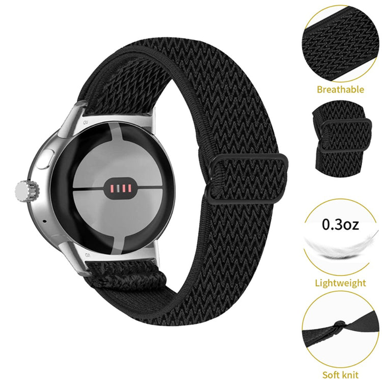 Rigtigt elegant Google Pixel Watch Nylon Rem - Sort#serie_5