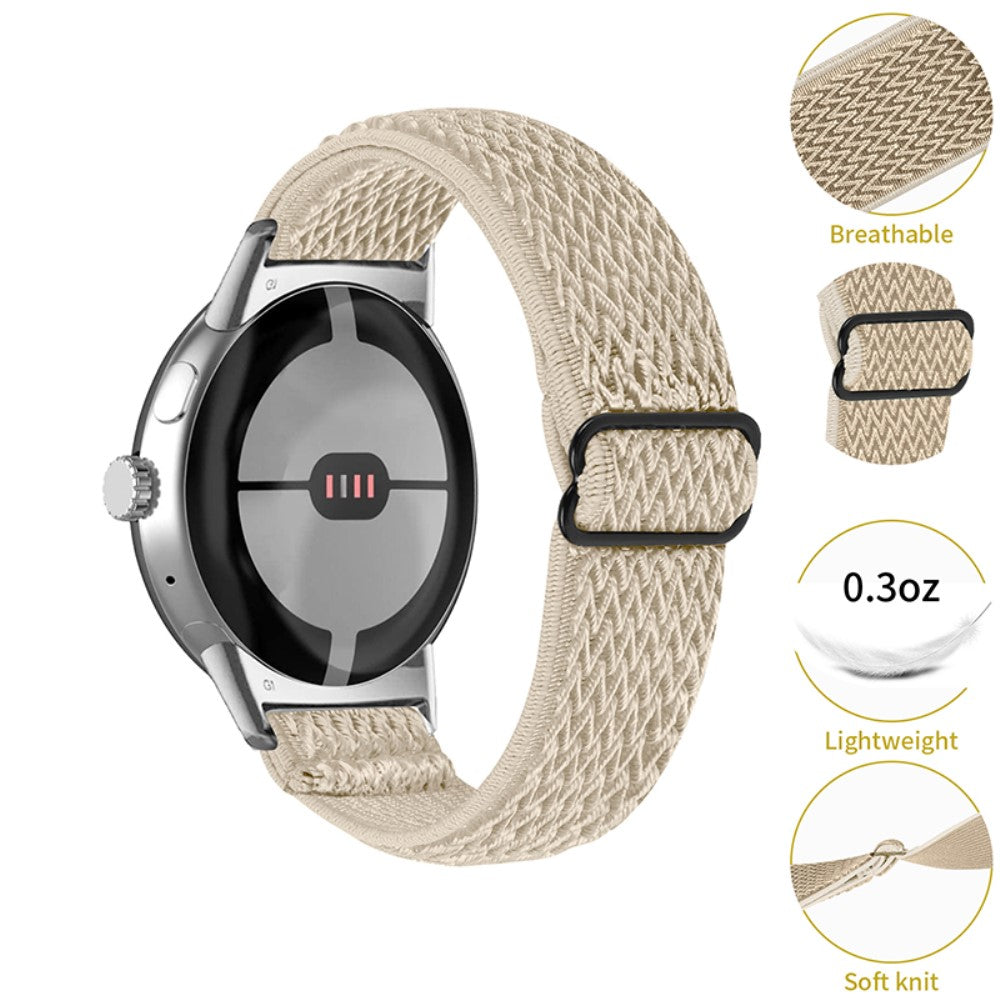 Rigtigt elegant Google Pixel Watch Nylon Rem - Hvid#serie_9