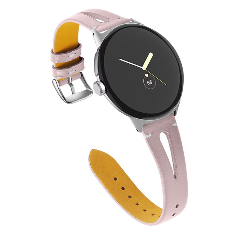 Fortrinligt Google Pixel Watch Ægte læder Rem - Pink#serie_1