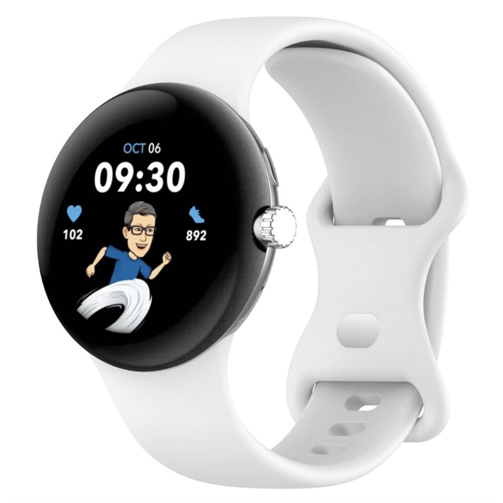 Vildt slidstærk Google Pixel Watch Silikone Rem - Hvid#serie_1