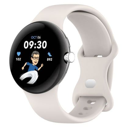 Vildt slidstærk Google Pixel Watch Silikone Rem - Hvid#serie_3