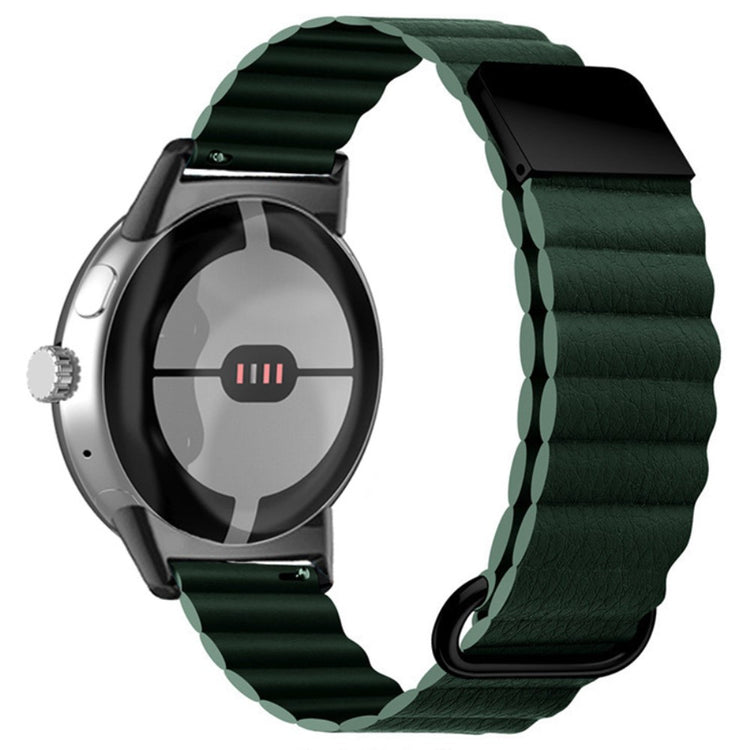 Rigtigt smuk Google Pixel Watch Ægte læder Rem - Grøn#serie_3