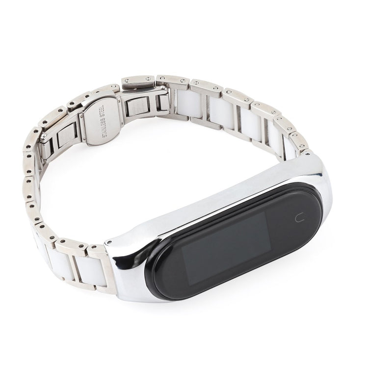 Kønt Xiaomi Mi Smart Band 6 / Xiaomi Mi Band 5 Metal Rem - Hvid#serie_4