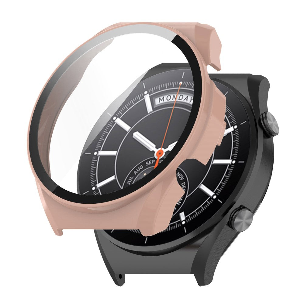 Godt Xiaomi Watch S1 Cover med Skærmbeskytter i Plastik og Hærdet Glas - Pink#serie_4