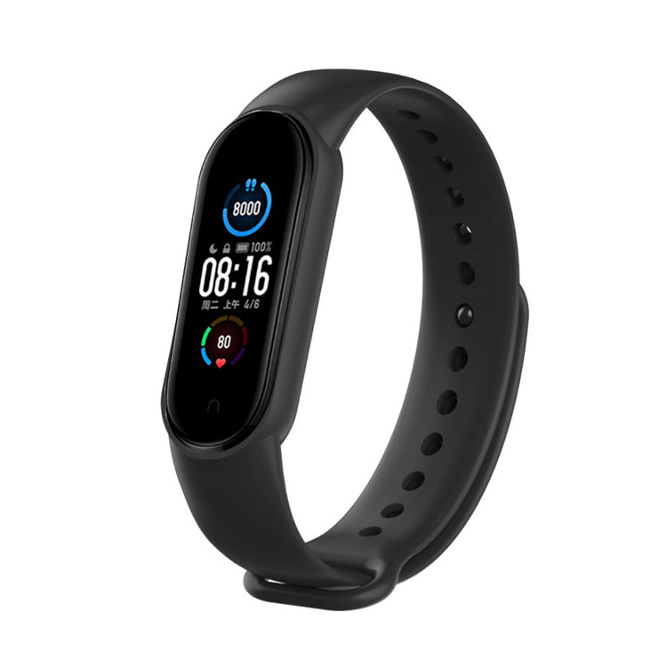 Meget fint Xiaomi Mi Band 5 Silikone Rem - Sort#serie_1