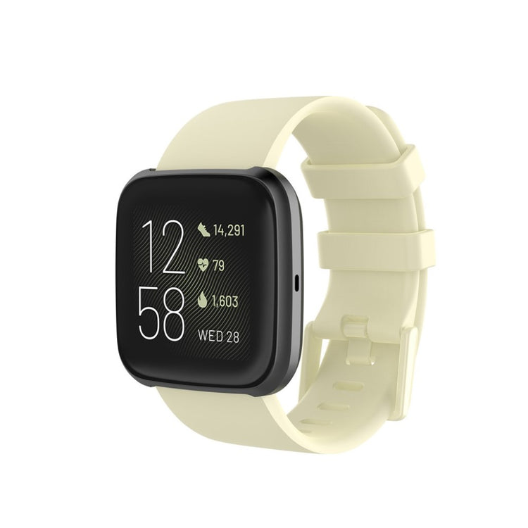 Vildt sejt Fitbit Versa 2 / Fitbit Versa Lite Silikone Rem - Størrelse: S - Beige#serie_6