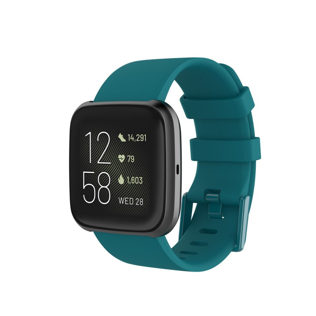 Vildt sejt Fitbit Versa 2 / Fitbit Versa Lite Silikone Rem - Størrelse: S - Grøn#serie_8