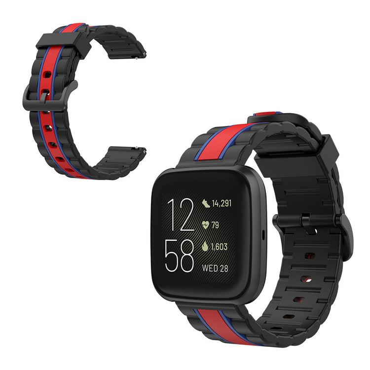 Glimrende Fitbit Versa Lite / Fitbit Versa 2 Silikone Urrem - Sort#serie_4