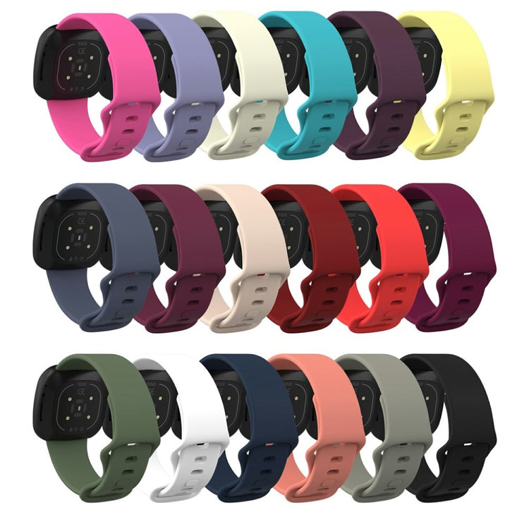 Helt vildt sejt Fitbit Versa 3 / Fitbit Sense Silikone Rem - Størrelse: L - Sort#serie_1