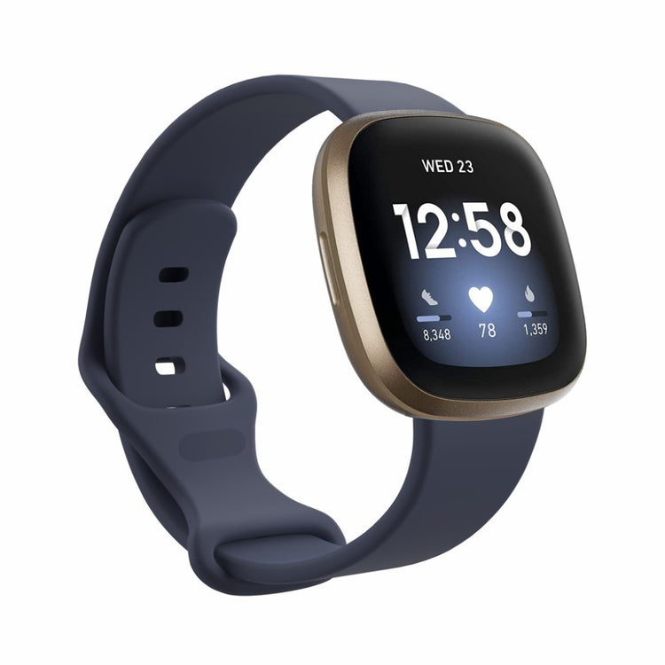 Helt vildt sejt Fitbit Versa 3 / Fitbit Sense Silikone Rem - Størrelse: L - Blå#serie_12