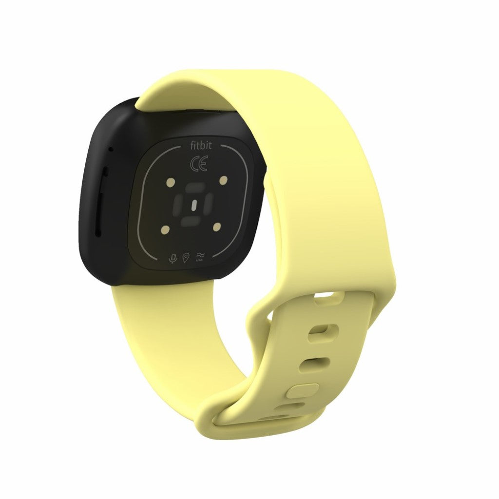 Helt vildt sejt Fitbit Versa 3 / Fitbit Sense Silikone Rem - Størrelse: L - Gul#serie_13