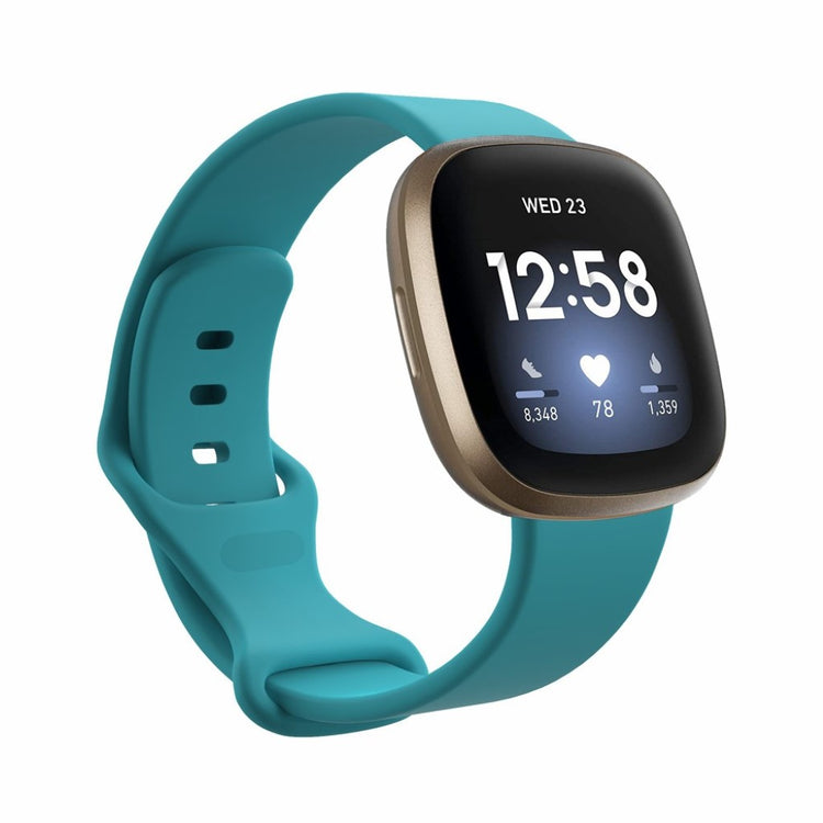 Helt vildt sejt Fitbit Versa 3 / Fitbit Sense Silikone Rem - Størrelse: L - Grøn#serie_15