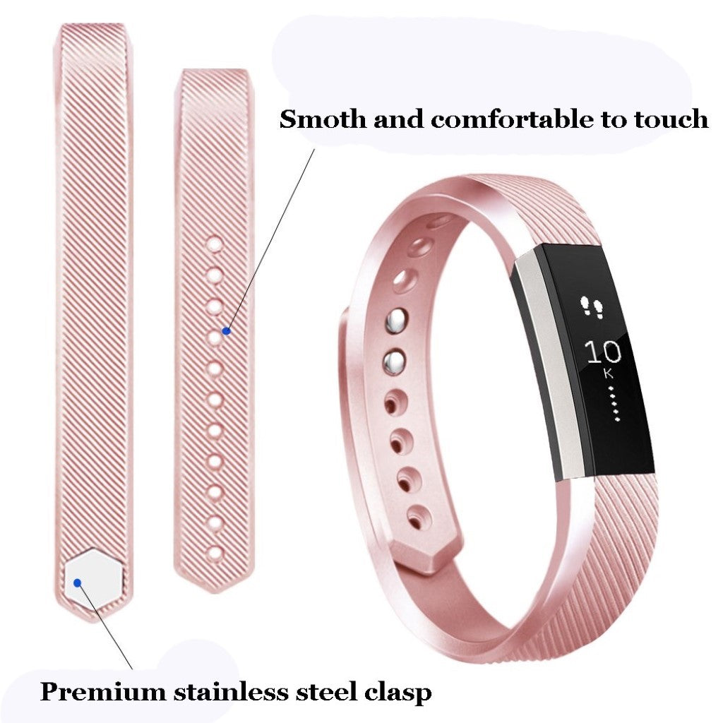 Rigtigt rart Fitbit Alta Silikone Rem - Størrelse: S - Pink#serie_2