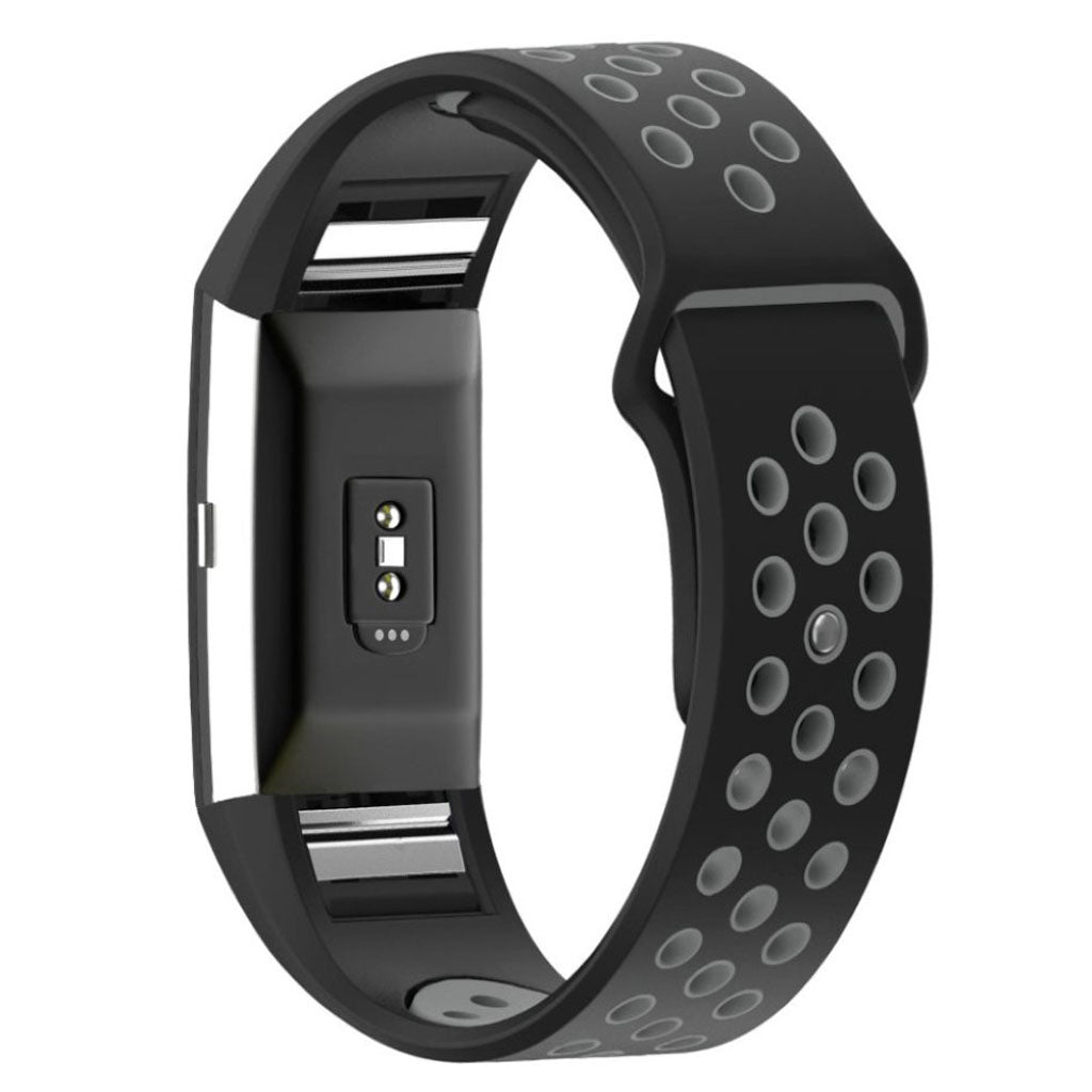 Meget kønt Fitbit Charge 2 Silikone Rem - Sort#serie_3