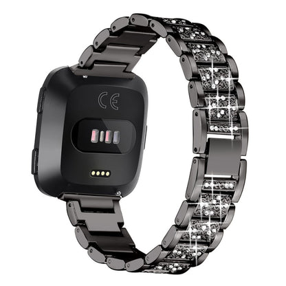 Super cool Fitbit Versa Metal og Rhinsten Rem - Sort#serie_5