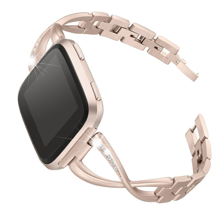 Vildt flot Fitbit Versa Metal og Rhinsten Rem - Guld#serie_1