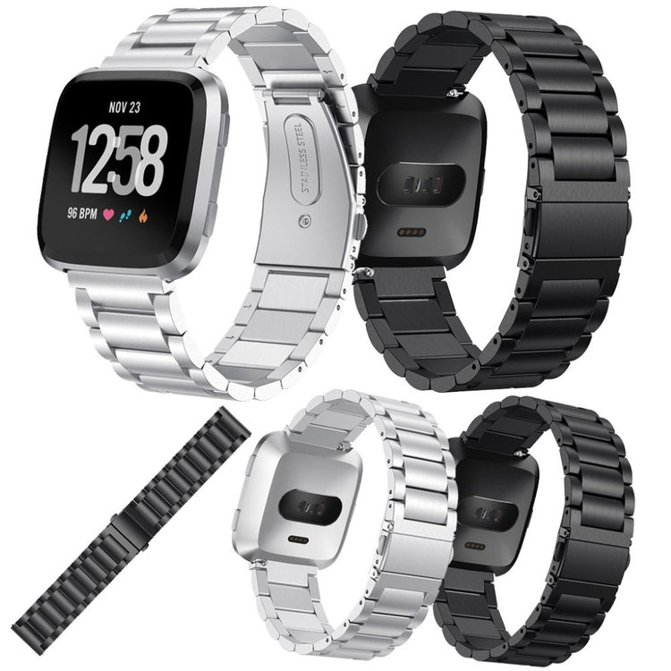 Mega nydelig Fitbit Versa Metal Rem - Sort#serie_1