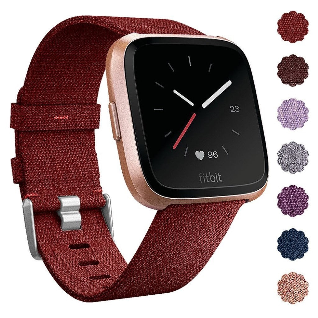 Sejt Fitbit Versa Nylon Rem - Rød#serie_3