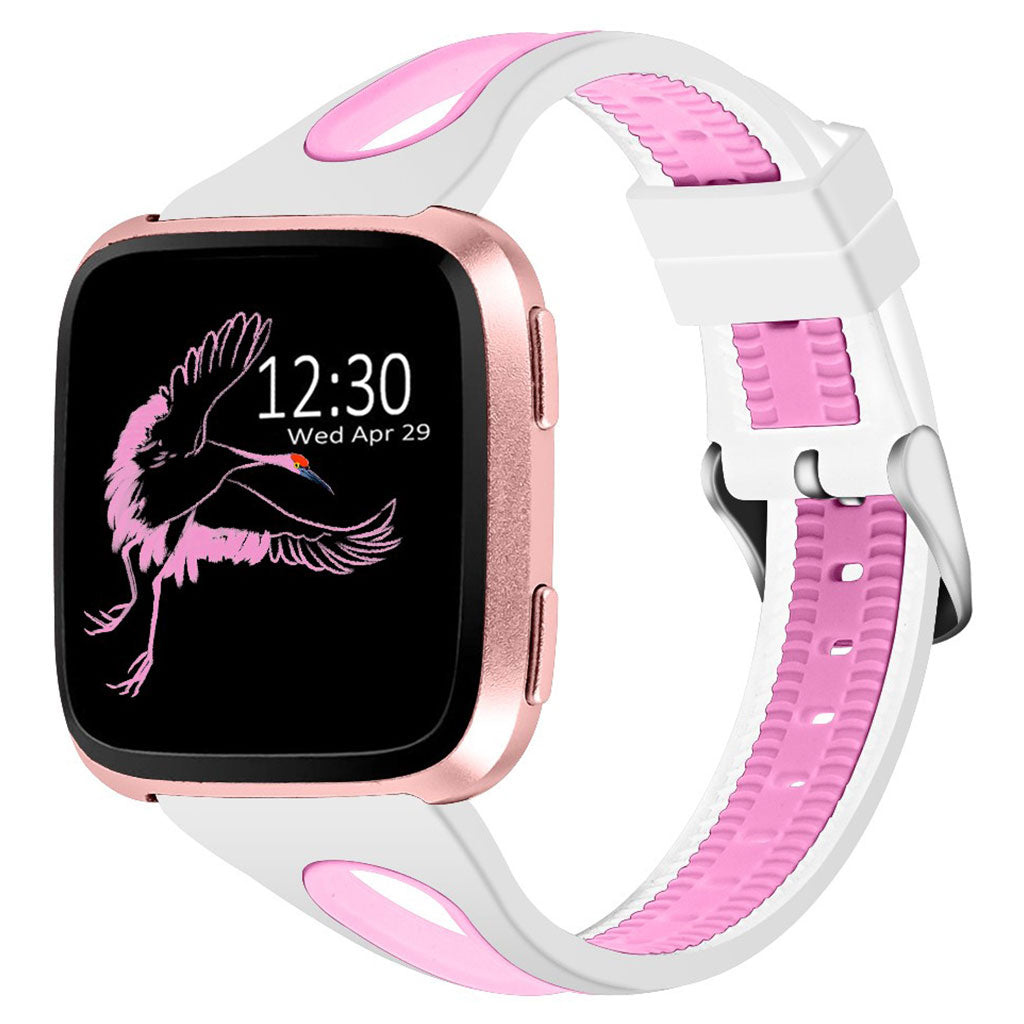 Vildt slidstærk Fitbit Versa Silikone Rem - Pink#serie_5