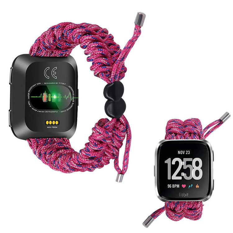 Rigtigt nydelig Fitbit Versa Nylon Rem - Pink#serie_6