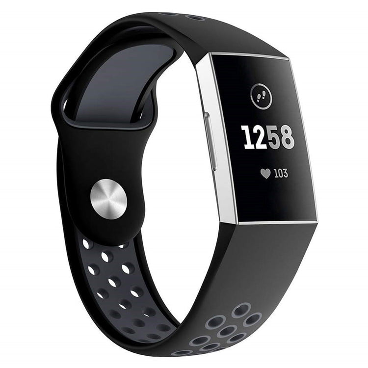 Meget skøn Fitbit Charge 3 Silikone Rem - Sort#serie_1