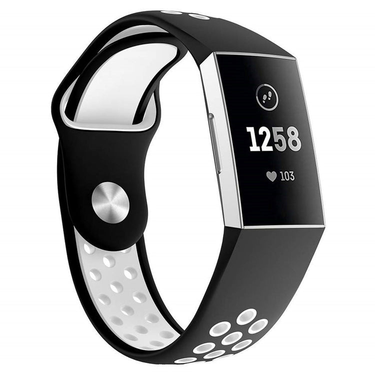 Meget skøn Fitbit Charge 3 Silikone Rem - Sort#serie_2