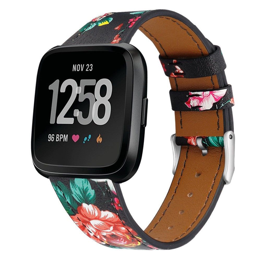 Kønt Fitbit Versa 2 / Fitbit Versa Lite Ægte læder Rem - Flerfarvet#serie_10