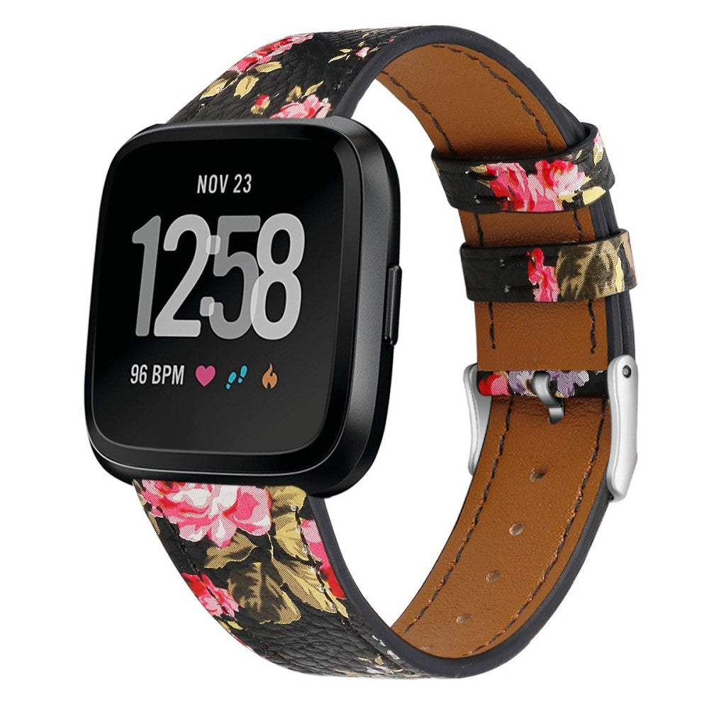 Elegant Fitbit Versa 2 / Fitbit Versa Lite Ægte læder Urrem - Flerfarvet#serie_9