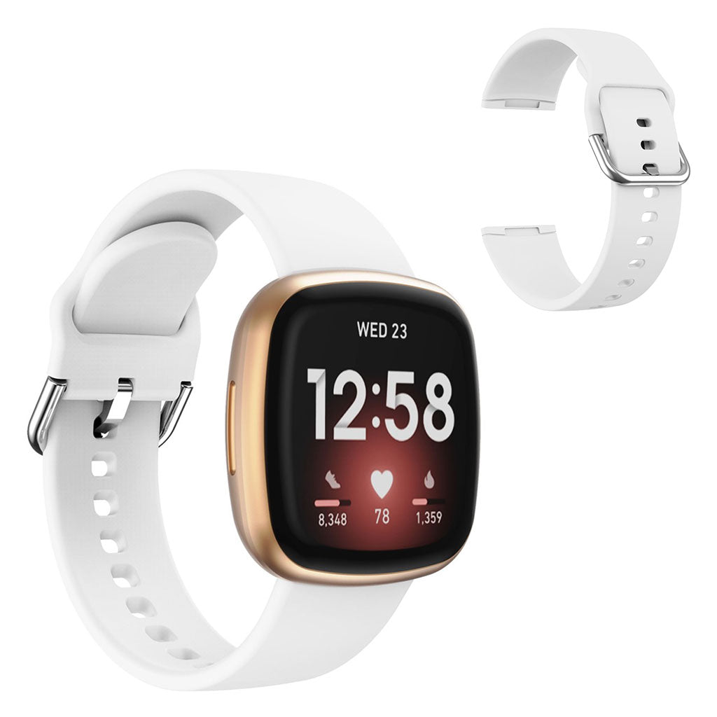 Meget godt Fitbit Versa 3 / Fitbit Sense Silikone Rem - Hvid#serie_2