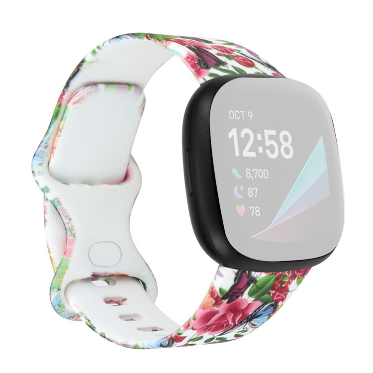 Meget kønt Fitbit Versa 3 Silikone Rem - Størrelse: S - Flerfarvet#serie_11