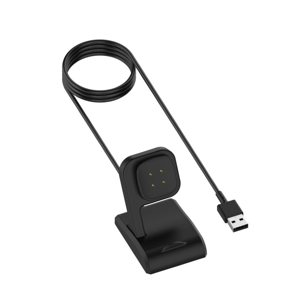 1m Plastik Fitbit Versa 3 / Fitbit Sense USB Ladestation - Sort#serie_014