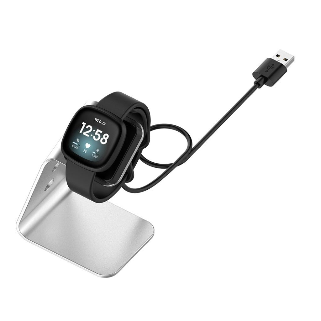 Metal Fitbit Versa 3 / Fitbit Sense Ladestation - Sølv#serie_2