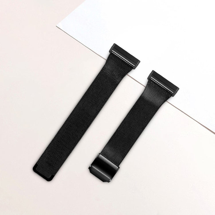 Meget holdbart Fitbit Versa 3 / Fitbit Sense Metal Rem - Sort#serie_1