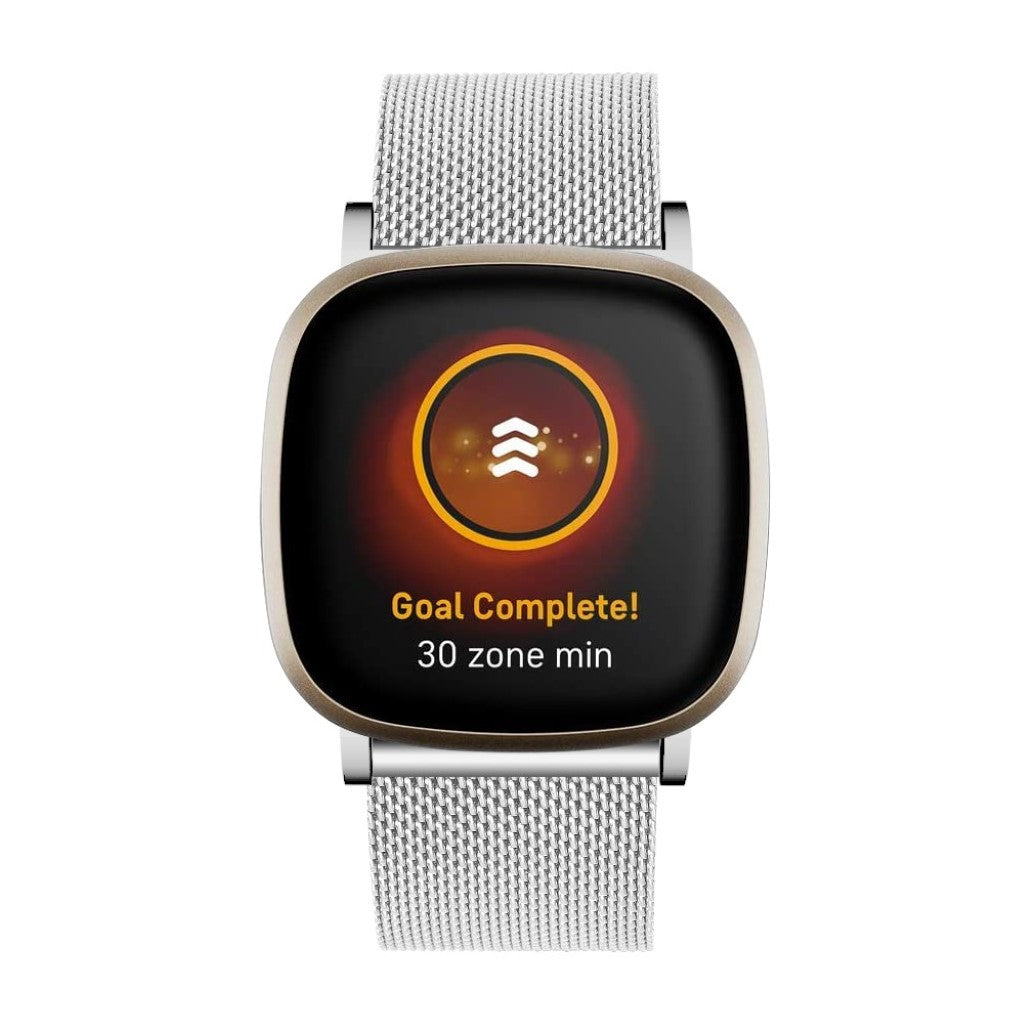 Mega kønt Fitbit Versa 3 / Fitbit Sense Metal Rem - Sølv#serie_034