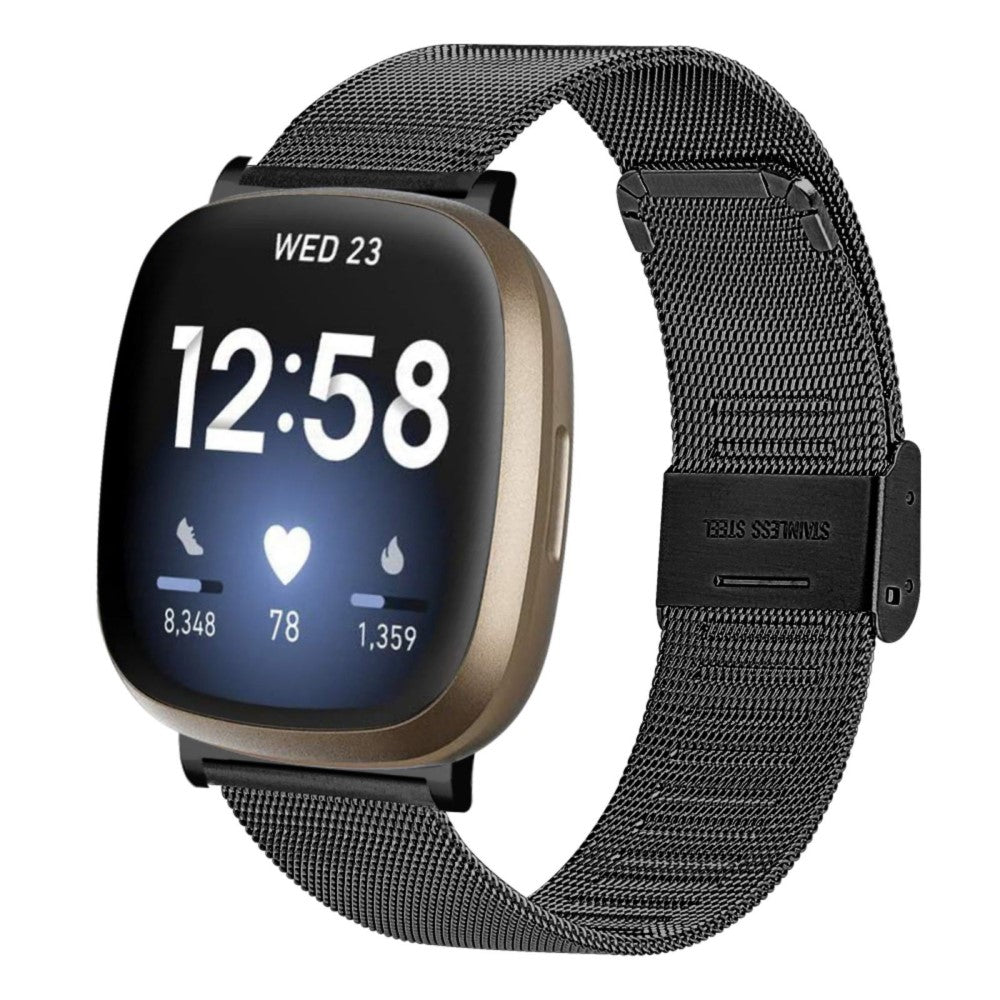 Vildt fint Fitbit Sense / Fitbit Versa 3 Metal Rem - Sort#serie_4